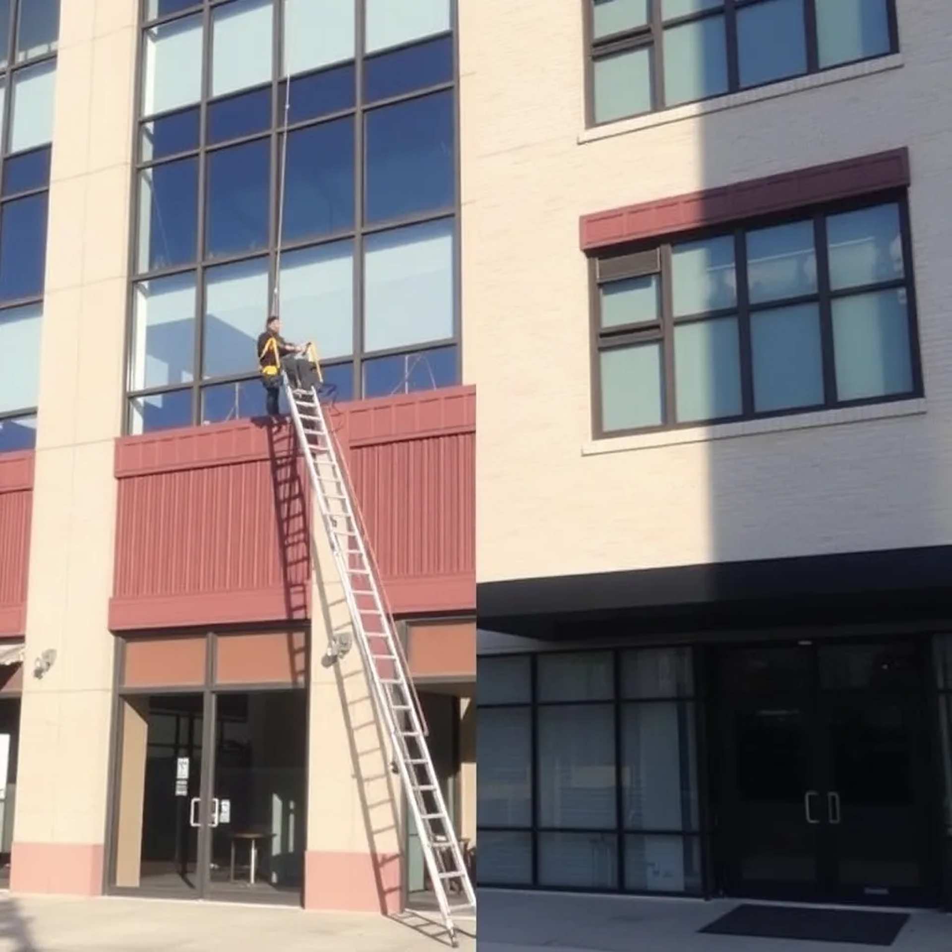 Team CristalClean Pro al lavoro su grattacielo
